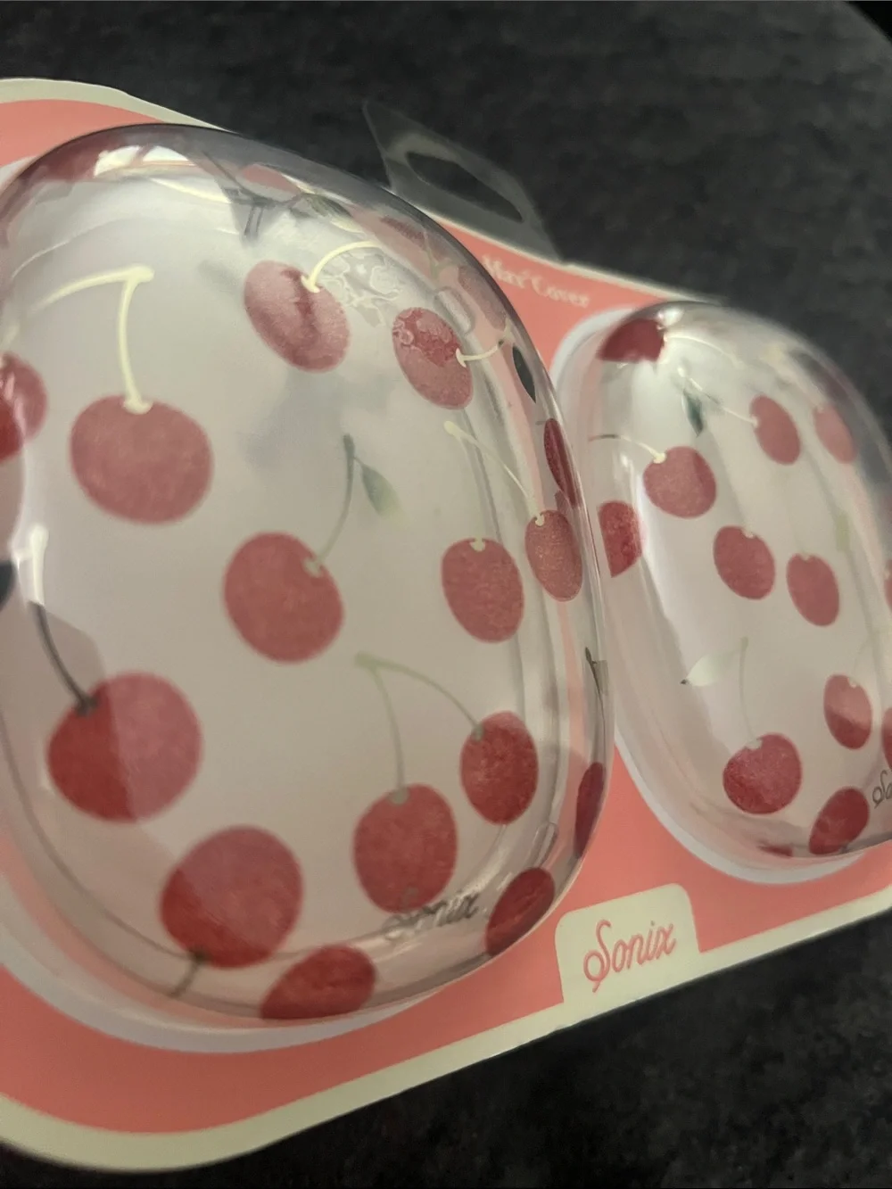 Sonix Cherry Pattern AirPods Max Case - Pink & Gold Accents NEW